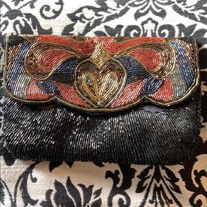 70s Exquisite Heavily Beaded Disco Era Clutch Purse. Vintage